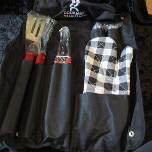 NWT Gourmet Traditions Deluxe BBQ Caddy w/Cooking Utensil Set  7 pcs.